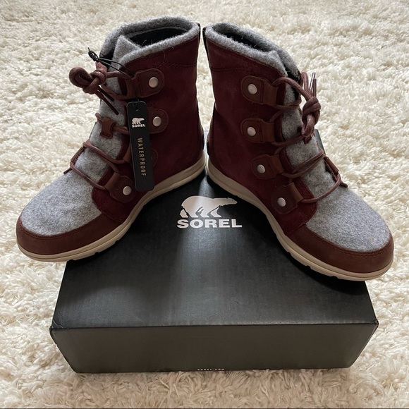 SOREL | NWT Explorer Joan Felt 100g Waterproof Winter Boots in Redwood Size 6 - Picture 11 of 11